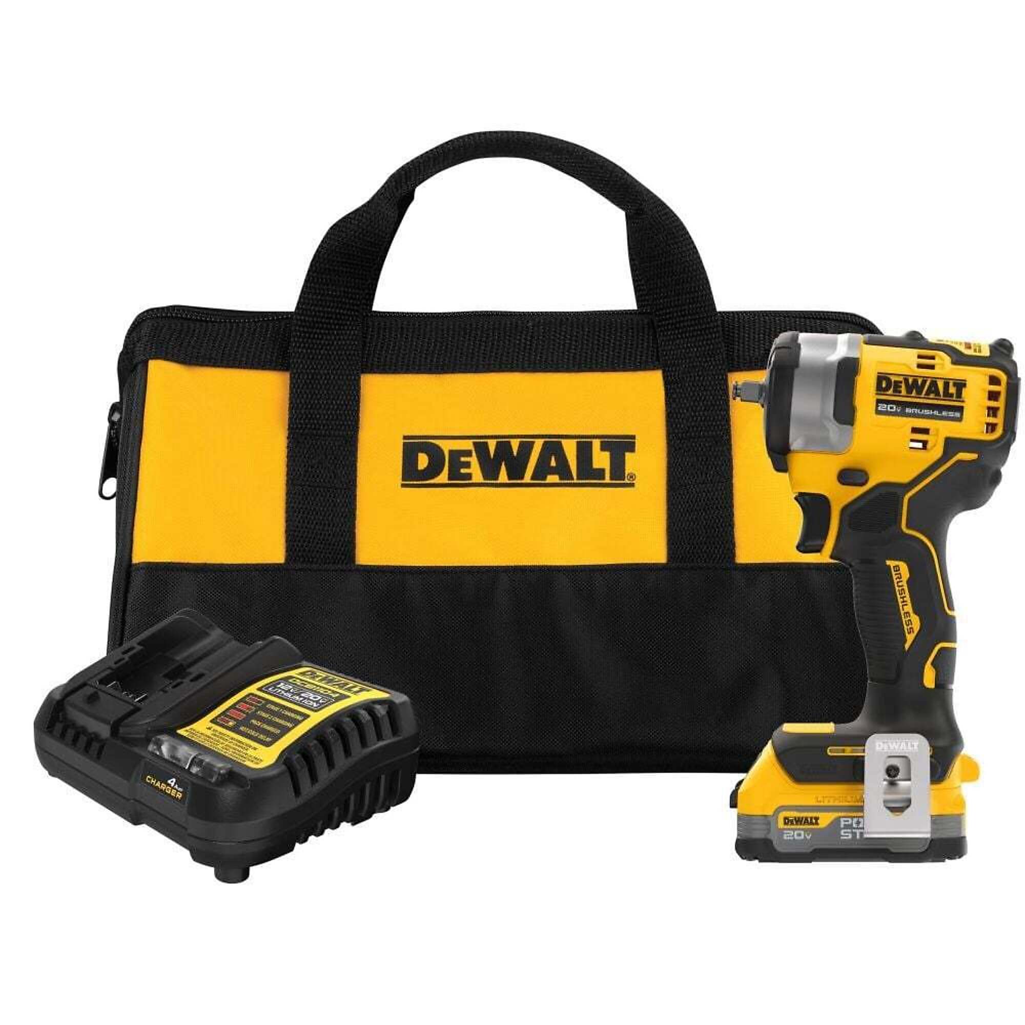DeWalt Compact Impact Wrench Kit — 3/8in. Drive, 250 ft.-lbs. Tightening Torque, 400 ft.-lbs. Breakaway Torque, LED Light, Model# DWTDCF913E1